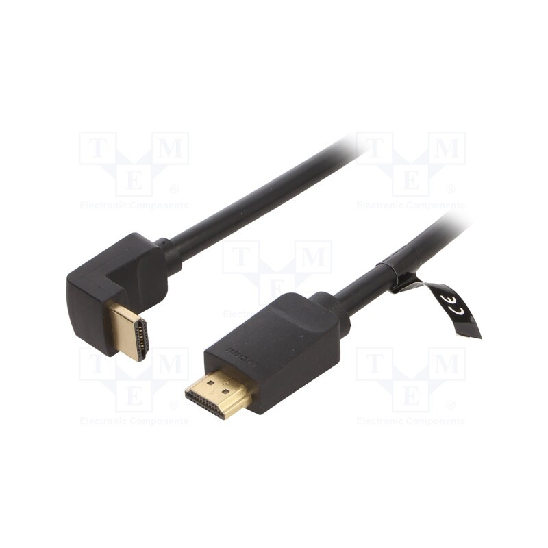 1 pcs x VENTION - AARBG - Cable, HDMI 2.0, HDMI plug,HDMI plug 90°, PVC, 1.5m, black, 30AWG