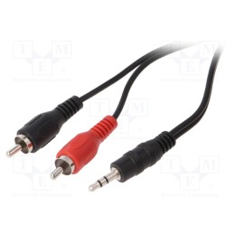 1 pcs x BQ CABLE - BQC-JPS2RP-1000 - Cable, Jack 3.5mm plug,RCA plug x2, 10m, black
