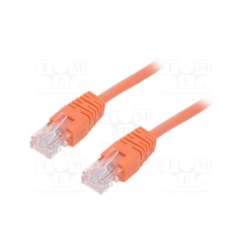 1 pcs x GEMBIRD - PP12-0.25M/O - Patch cord, U/UTP, 5e, stranded, CCA, PVC, orange, 0.25m, 26AWG