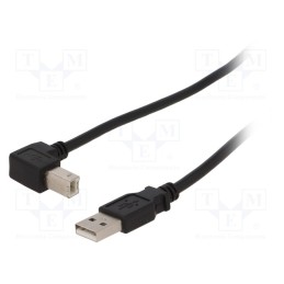 1 pcs x Goobay - 93016 - Cable, USB 2.0, USB A plug,USB B angled plug, 0.5m, black, PVC