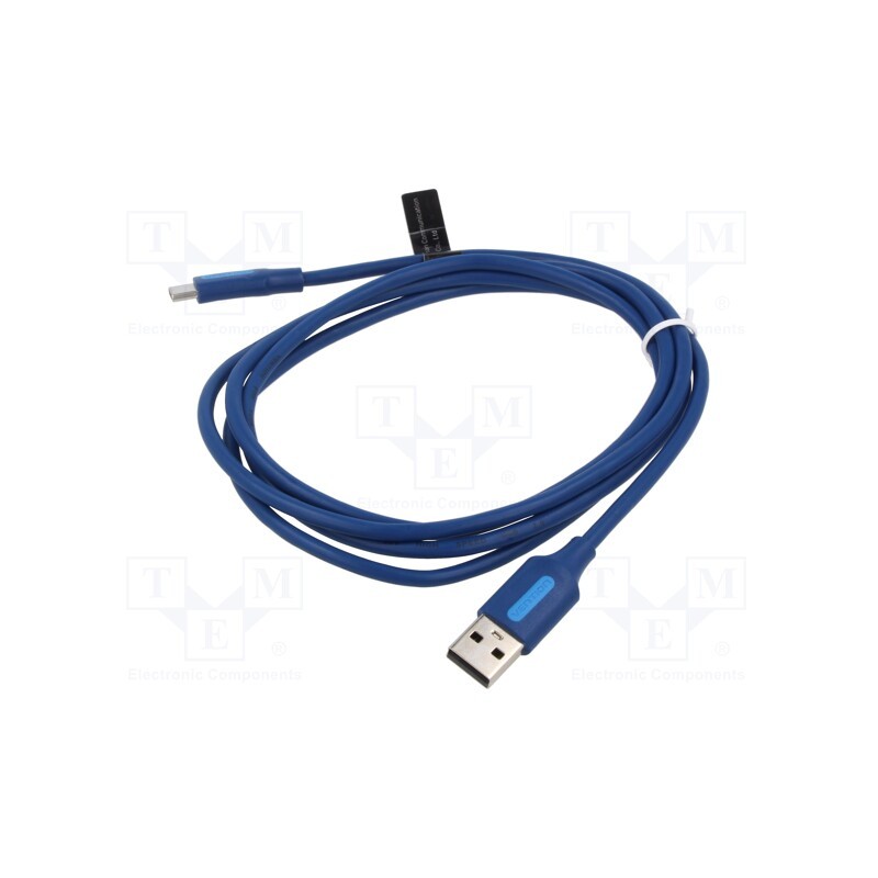 1 pcs x VENTION - COKLF - Cable, USB 2.0, USB A plug,USB C plug, nickel plated, 1m, 480Mbps