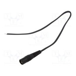 1 pcs x WEST POL - S25-TT-T050-025BK - Cable, 2x0.5mm2, wires,DC 5,5/2,5 socket, straight, black, 0.25m