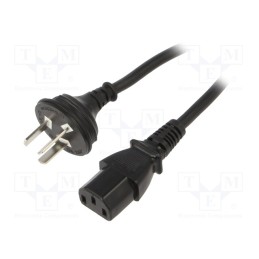 1 pcs x SUNNY - C13C18 - Cable, 3G1mm2, GB 2099 plug,IEC C13 female, PVC, 1.8m, black, 10A