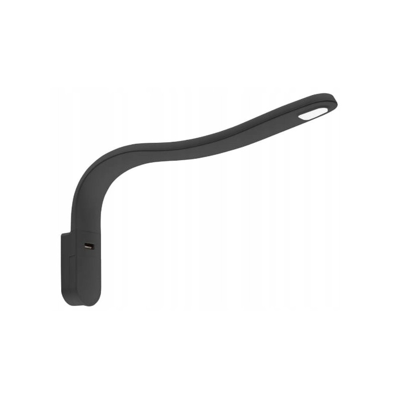 LED wall lamp 12v for a caravan, camper, flexible black