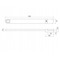 LED wall lamp 12v for a caravan, camper, flexible black