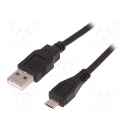 1 pcs x QOLTEC - 52326 - Cable, USB 2.0, USB A plug,USB B micro plug, 1.8m, black