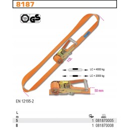 Lashing belt with tensioner 2t 8m robur 8187 8m