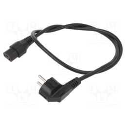 1 pcs x SCHAFFNER - IL13-EU1-H05-3100-100 - Cable, CEE 7/7 (E/F) plug angled,IEC C13 female, 1m, black, 10A