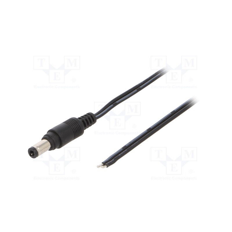 1 pcs x MFG - DC2600.0150E - Cable, 2x0.5mm2, wires,DC 5,5/2,5 plug, straight, black, 1.5m