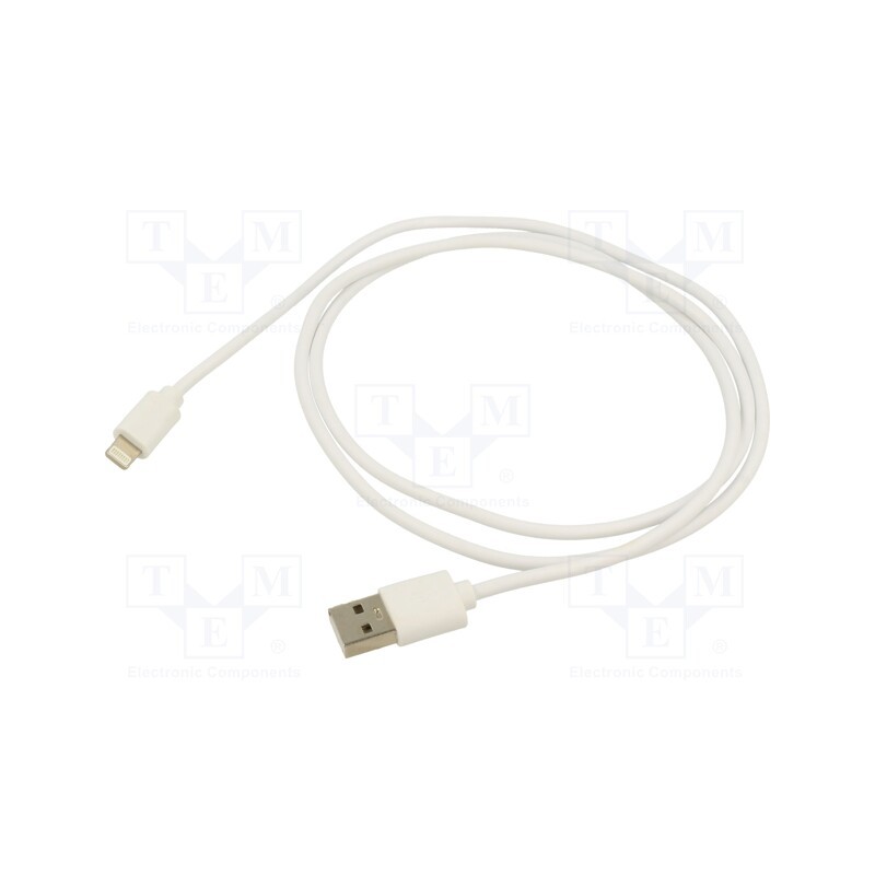 1 pcs x AKYGA - AK-USB-30 - Cable, USB 2.0, Apple Lightning plug,USB A plug, nickel plated