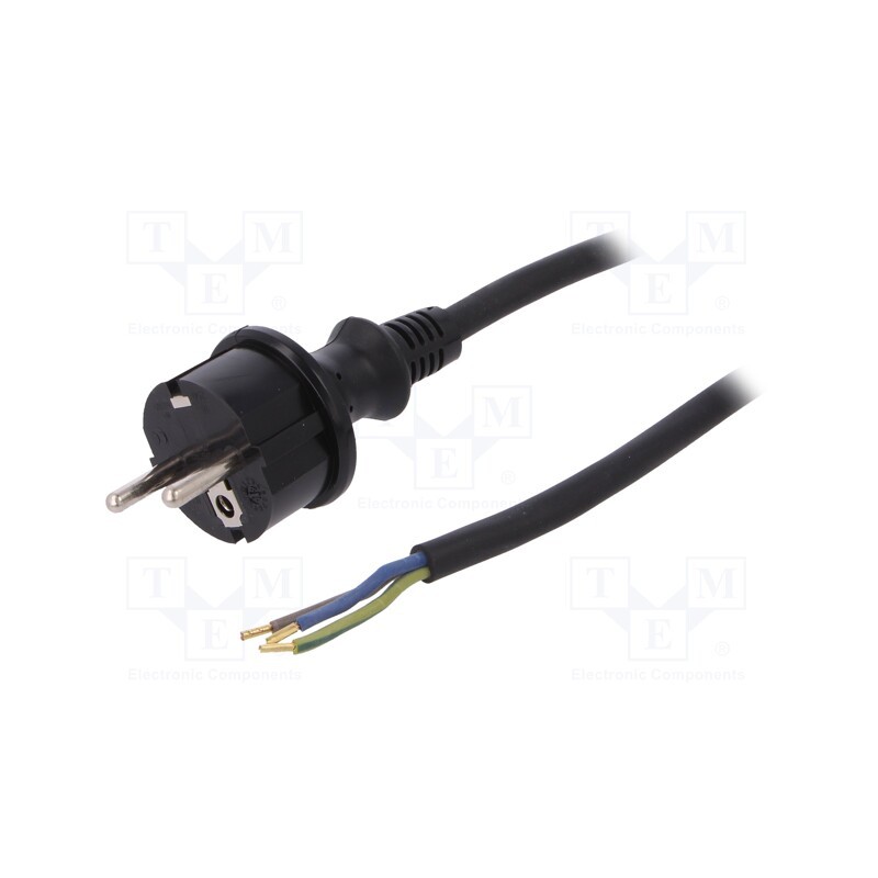 1 pcs x PLASTROL - W-97270 - Cable, 3x1.5mm2, CEE 7/7 (E/F) plug,wires,SCHUKO plug, rubber