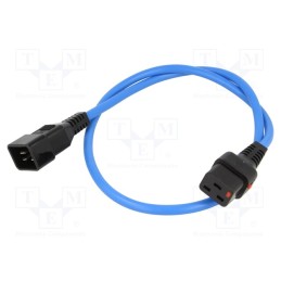1 pcs x SCHAFFNER - IL19-C20-H05-3150-100-B - Cable, IEC C19 female,IEC C20 male, 1m, with IEC LOCK locking