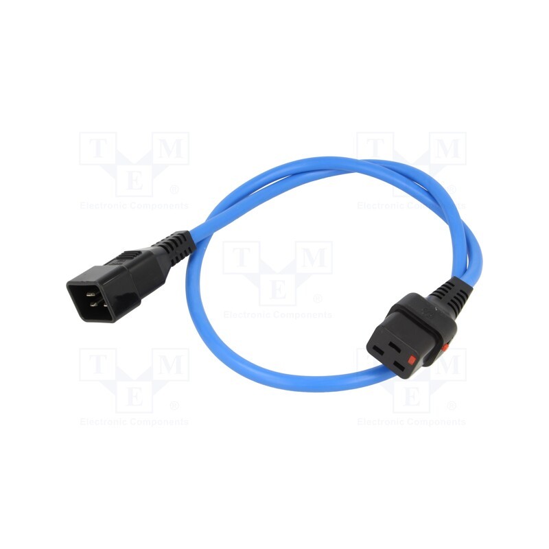 1 pcs x SCHAFFNER - IL19-C20-H05-3150-100-B - Cable, IEC C19 female,IEC C20 male, 1m, with IEC LOCK locking