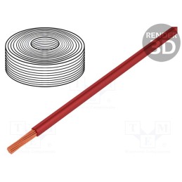 1 m x DONAU ELEKTRONIK - 25150 - Wire, 1x1.5mm2, stranded, Cu, silicone, red, 250V, -60÷180°C