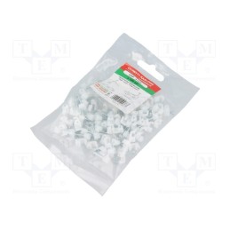 1 pcg x AKS ZIELONKA - 220101 -AS - Holder, white, for flat cable, 100pcs, with a nail, H: 5mm