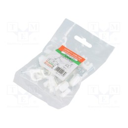 1 pcg x AKS ZIELONKA - 220100 -AS - Holder, white, on round cable, 25pcs, with a nail, Ø: 11mm, H: 13mm