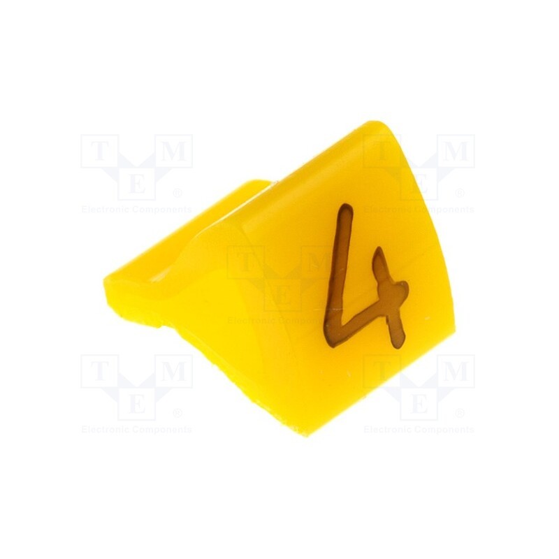 1 pcg x KURANT - MZ-1/4 - Markers, Marking: 4, 1.7÷3.5mm, H: 7mm, A: 6mm, -30÷100°C, leaded