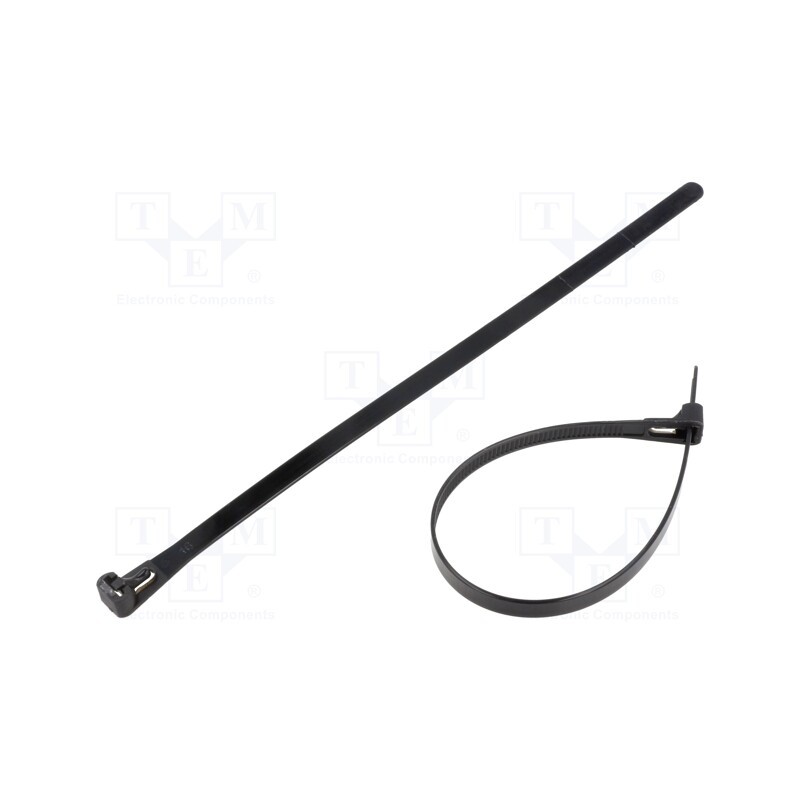 1 pcg x QOLTEC - 52229 - Cable tie, multi use, L: 250mm, W: 7.2mm, polyamide, black, 100pcs.