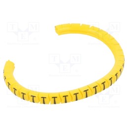 1 pcg x PARTEX - PA-02003PV40.T - Markers, Marking: T, 1.3÷3mm, PVC, yellow, -30÷60°C, leaded, PA-02