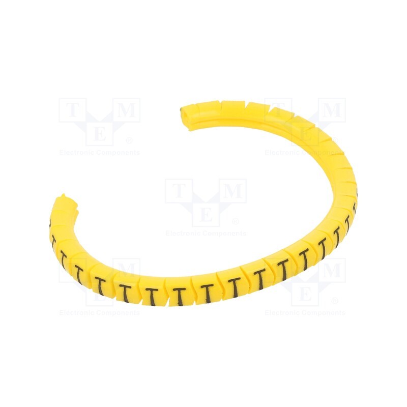 1 pcg x PARTEX - PA-02003PV40.T - Markers, Marking: T, 1.3÷3mm, PVC, yellow, -30÷60°C, leaded, PA-02