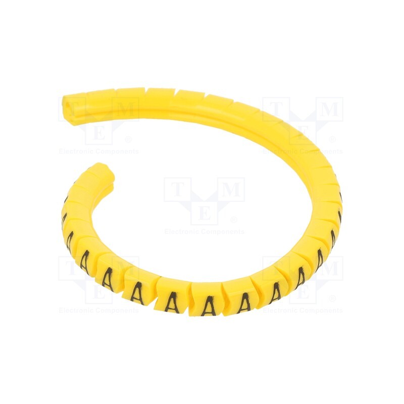 1 pcg x PARTEX - PA-02003PV40.A - Markers, Marking: A, 1.3÷3mm, PVC, yellow, -30÷60°C, leaded, PA-02