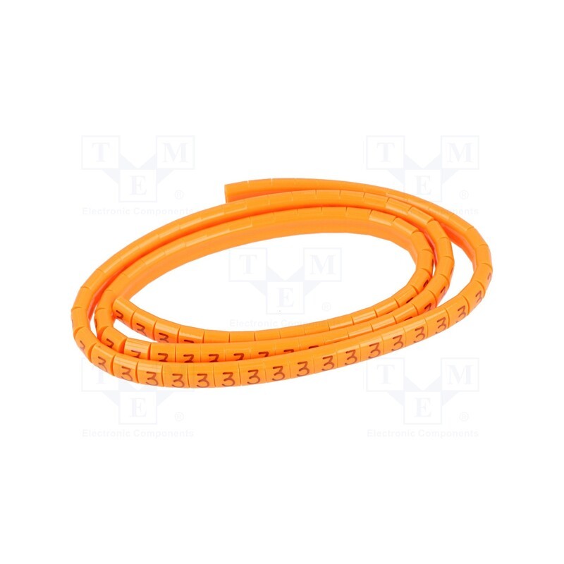 1 pcg x KURANT - MZ-MKK-0/3 - Markers, Marking: 3, 1.1÷2.5mm, H: 3mm, A: 6mm, -30÷100°C, leaded