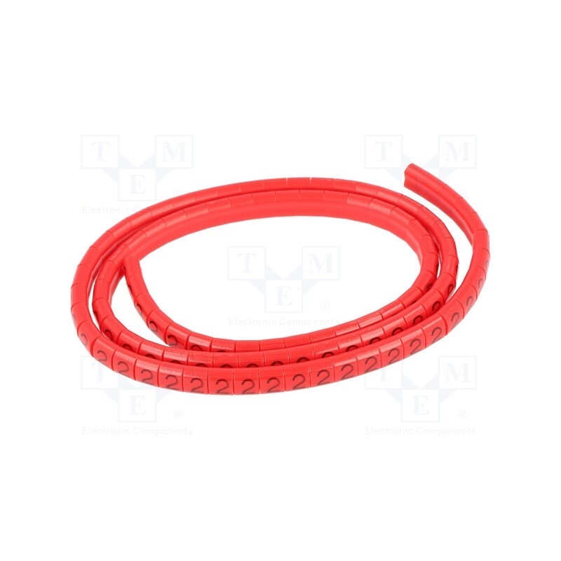 1 pcg x KURANT - MZ-MKK-0/2 - Markers, Marking: 2, 1.1÷2.5mm, H: 3mm, A: 6mm, -30÷100°C, leaded