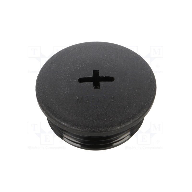 1 pcg x ALPHA WIRE - HPM25 BK080 - Stopper, M25, 1.5, polyamide, black, Thread: metric, 10mm, 10pcs.