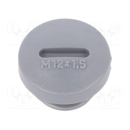 1 pcg x ALPHA WIRE - HPM12 SL080 - Stopper, M12, 1.5, polyamide, dark grey, Thread: metric, 6mm, 10pcs.