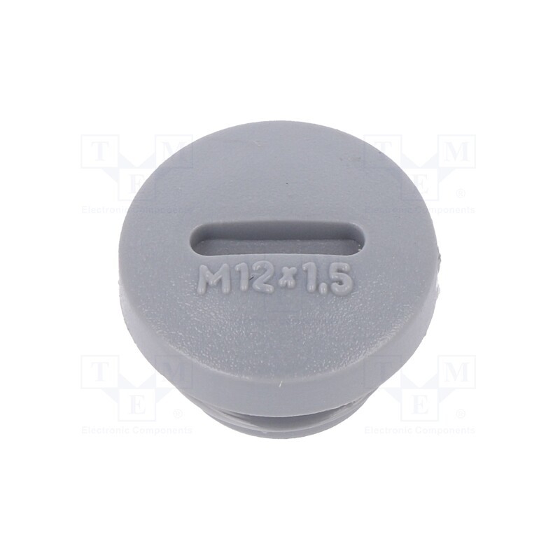 1 pcg x ALPHA WIRE - HPM12 SL080 - Stopper, M12, 1.5, polyamide, dark grey, Thread: metric, 6mm, 10pcs.