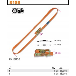 Lashing belt with tensioner 1t 5m robur 8186 5m