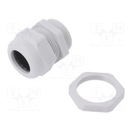 1 pcs x OBO BETTERMANN - V-TEC PG29+ LGR - Cable gland, PG29, IP68, polyamide, light grey, V-TEC PG