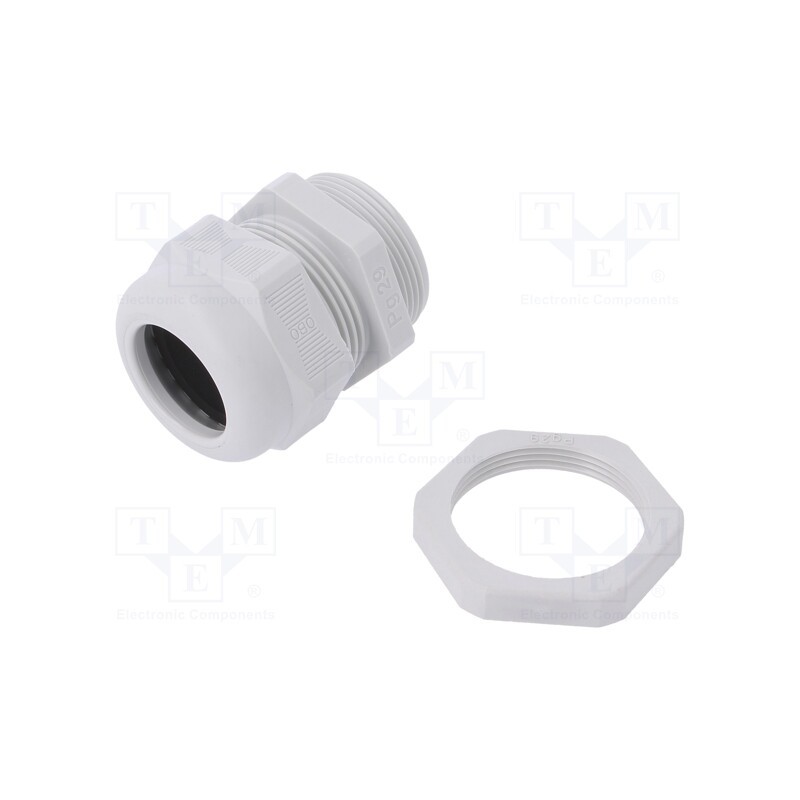 1 pcs x OBO BETTERMANN - V-TEC PG29+ LGR - Cable gland, PG29, IP68, polyamide, light grey, V-TEC PG