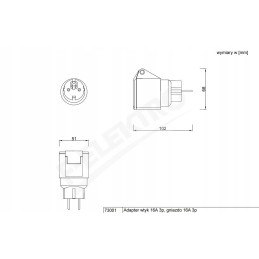 Camping adapter 230v socket 16a 3p industrial