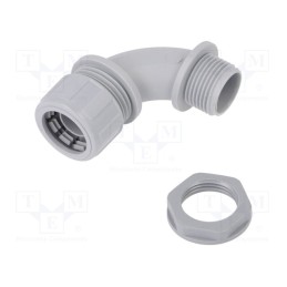 1 pcs x HELLERMANNTYTON - 166-40802 - 90° angled connector, Thread: metric,non-swivel,outside