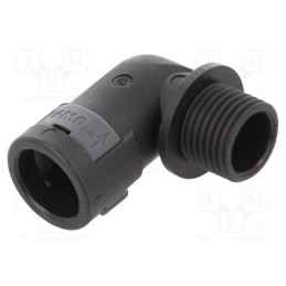 1 pcs x PMA - BVWD-M160GT - 90° angled connector, Thread: metric,outside, polyamide 6, black