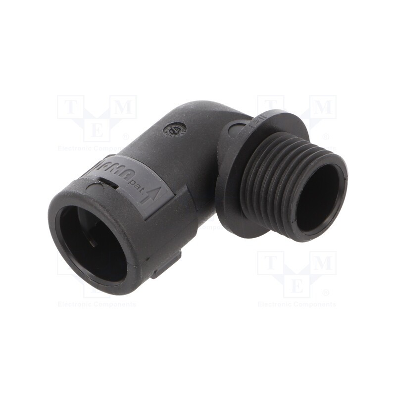 1 pcs x PMA - BVWD-M160GT - 90° angled connector, Thread: metric,outside, polyamide 6, black