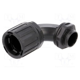 1 pcs x HELLERMANNTYTON - 166-22204 - 90° angled connector, Thread: metric,outside, polyamide, IP66