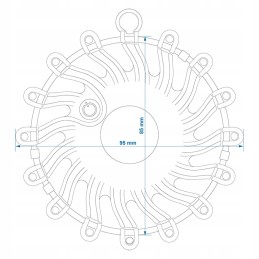 Flash warning lamp disc flare 16x LED