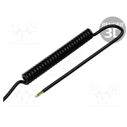 1 pcs x SIMECH - SPT00071C - Wire: coiled, 6x0.15mm2, unshielded, PUR, black, 300V, 0.1m, 0.4m
