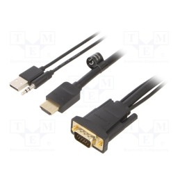 1 pcs x VENTION - ABIBH - Cable, HDMI 1.4, PVC, 2m, black, 32AWG, Core: Cu,tinned