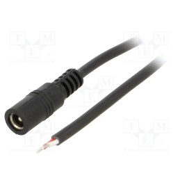 1 pcs x BQ CABLE - DC.CAB.4400.0200 - Cable, 2x0.5mm2, wires,DC 5,5/2,5 socket, straight, black, 2m