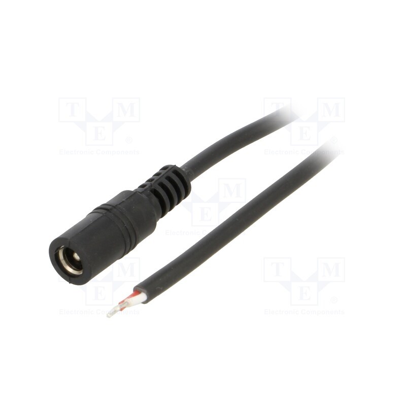 1 pcs x BQ CABLE - DC.CAB.4400.0200 - Cable, 2x0.5mm2, wires,DC 5,5/2,5 socket, straight, black, 2m