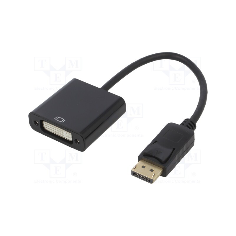 1 pcs x AKYGA - AK-AD-58 - Adapter, DisplayPort plug,DVI-I (24+5) socket, 0.2m, black