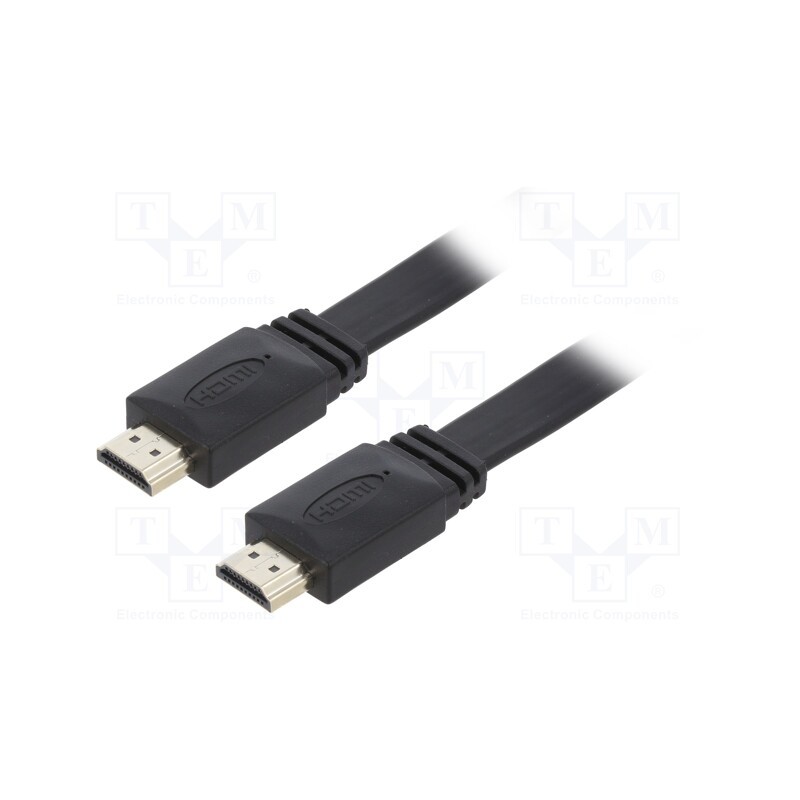 1 pcs x GEMBIRD - CC-HDMI4F-6 - Cable, HDMI 2.0,flat, HDMI plug,both sides, PVC, 1.8m, black