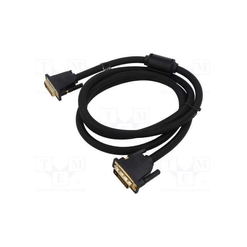1 pcs x VENTION - EAEBD - Cable, DVI-D (24+1) plug,both sides, PVC, textile, 0.5m, black
