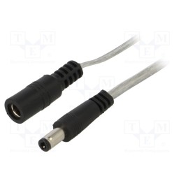 1 pcs x BQ CABLE - DC.EXT.8600.0100 - Cable, 2x0.5mm2, DC 5,5/2,5 plug,DC 5,5/2,5 socket, straight