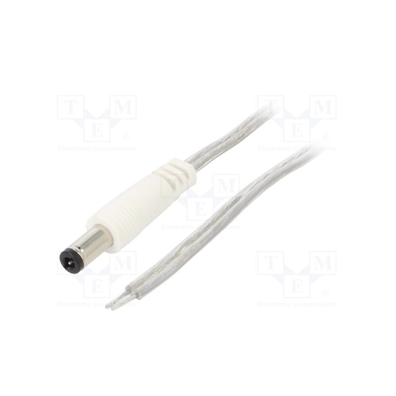 1 pcs x BQ CABLE - DC.CAB.8610.0500 - Cable, 2x0.5mm2, wires,DC 5,5/2,5 plug, straight, transparent, 5m
