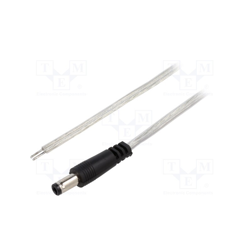 1 pcs x BQ CABLE - DC.CAB.8600.0200 - Cable, 2x0.5mm2, wires,DC 5,5/2,5 plug, straight, transparent, 2m