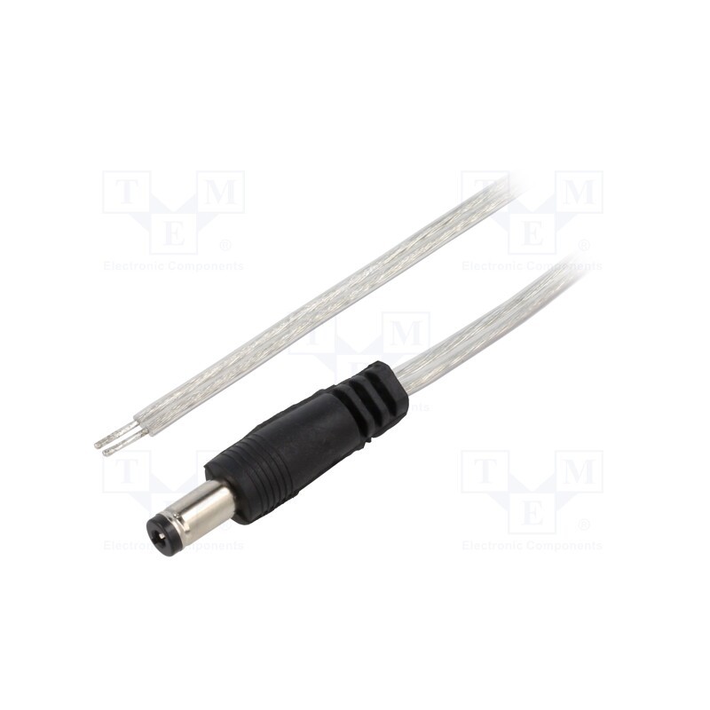 1 pcs x BQ CABLE - DC.CAB.8200.0200 - Cable, 2x0.5mm2, wires,DC 5,5/2,1 plug, straight, transparent, 2m
